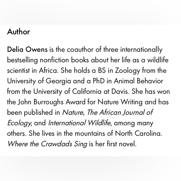 Book: Where the Crawdads Sing x Delia Owens - Picture 4 of 5